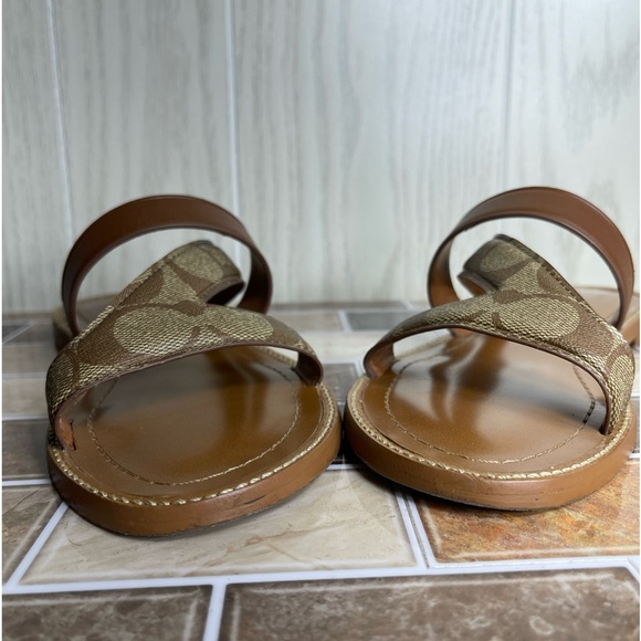 COACH Harlan Beige/Khaki Sandals Preowned Size 7 - Picture 11 of 16